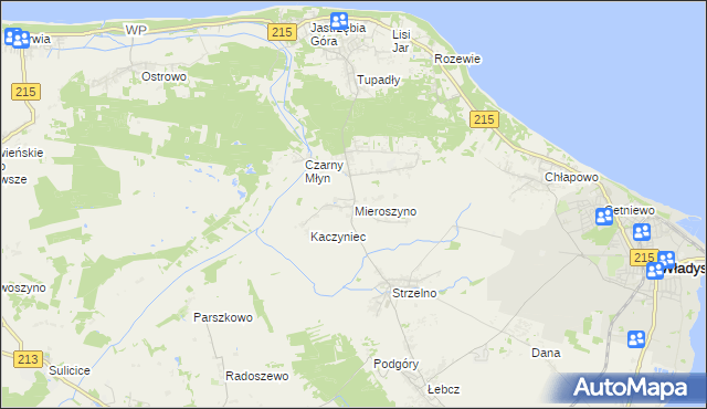 mapa Mieroszyno, Mieroszyno na mapie Targeo