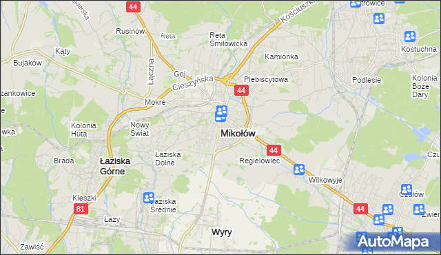 mapa Mikołów, Mikołów na mapie Targeo