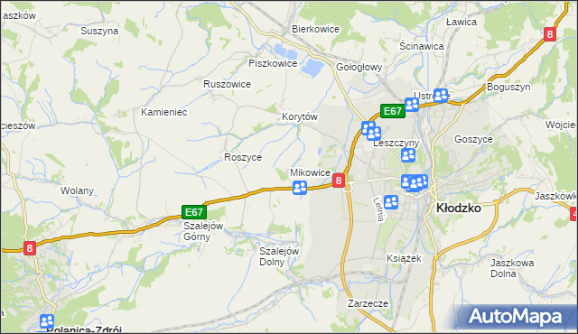 mapa Mikowice gmina Kłodzko, Mikowice gmina Kłodzko na mapie Targeo