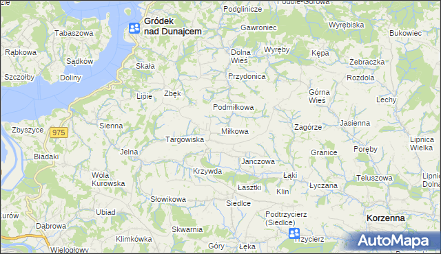 mapa Miłkowa, Miłkowa na mapie Targeo