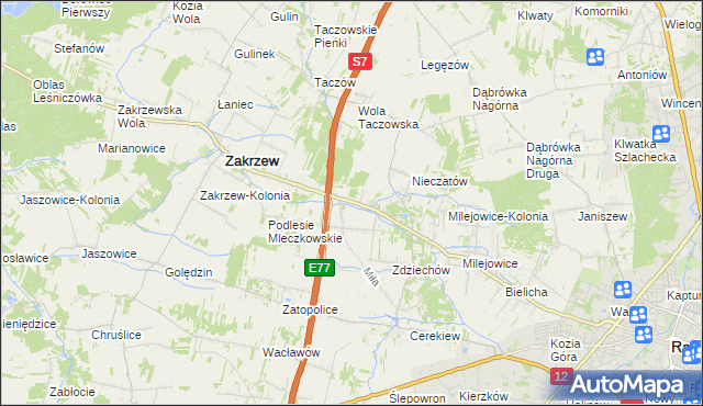 mapa Mleczków, Mleczków na mapie Targeo