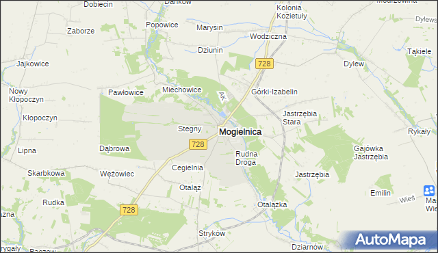 mapa Mogielnica powiat grójecki, Mogielnica powiat grójecki na mapie Targeo