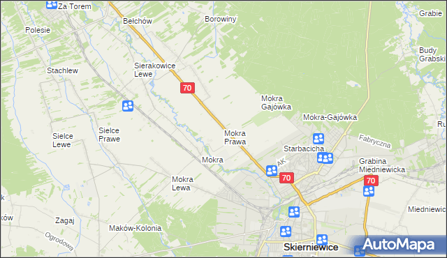 mapa Mokra Prawa, Mokra Prawa na mapie Targeo