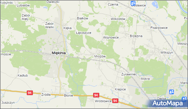 mapa Mrozów, Mrozów na mapie Targeo