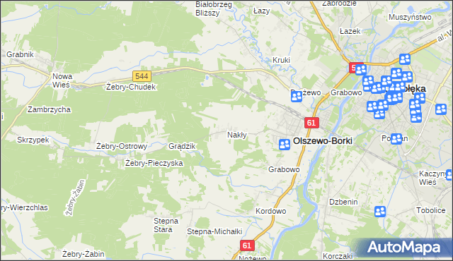 mapa Nakły, Nakły na mapie Targeo