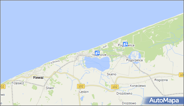 mapa Niechorze, Niechorze na mapie Targeo