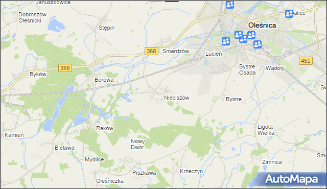 mapa Nieciszów, Nieciszów na mapie Targeo