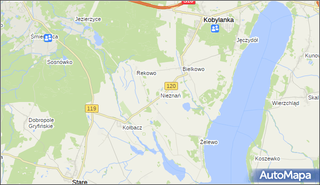 mapa Nieznań, Nieznań na mapie Targeo
