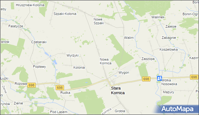 mapa Nowa Kornica, Nowa Kornica na mapie Targeo