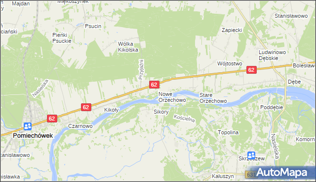 mapa Nowe Orzechowo, Nowe Orzechowo na mapie Targeo