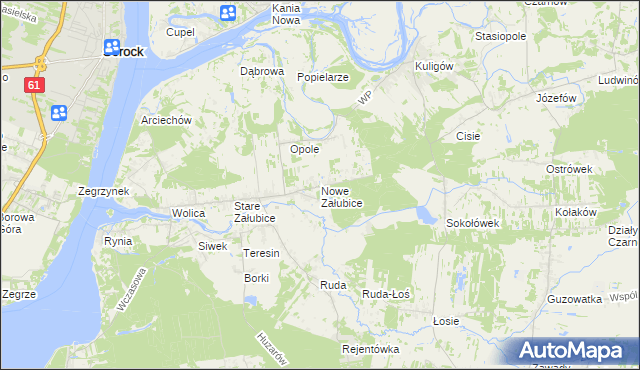 mapa Nowe Załubice, Nowe Załubice na mapie Targeo