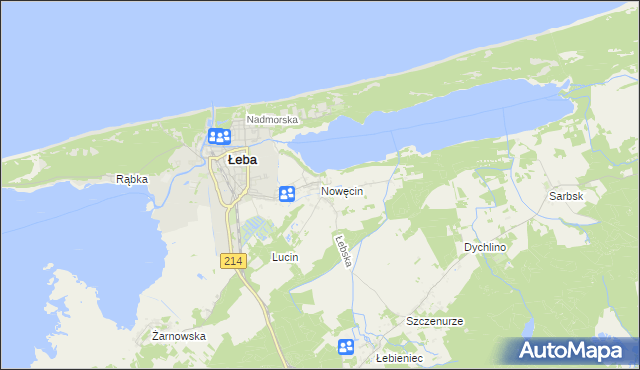 mapa Nowęcin, Nowęcin na mapie Targeo