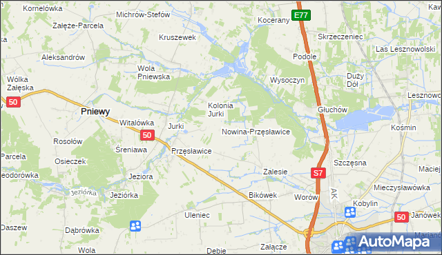 mapa Nowina-Przęsławice, Nowina-Przęsławice na mapie Targeo