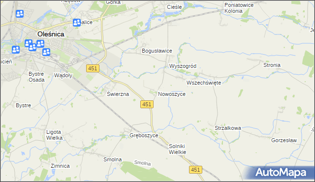 mapa Nowoszyce, Nowoszyce na mapie Targeo