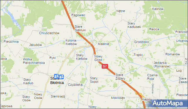 mapa Nowy Gózd, Nowy Gózd na mapie Targeo