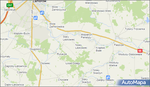 mapa Nowy Laskowiec, Nowy Laskowiec na mapie Targeo