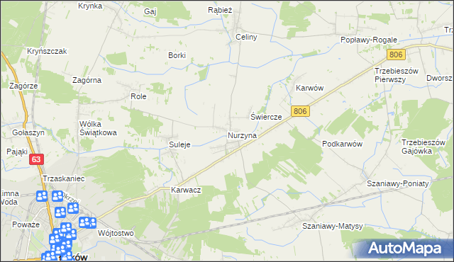 mapa Nurzyna, Nurzyna na mapie Targeo