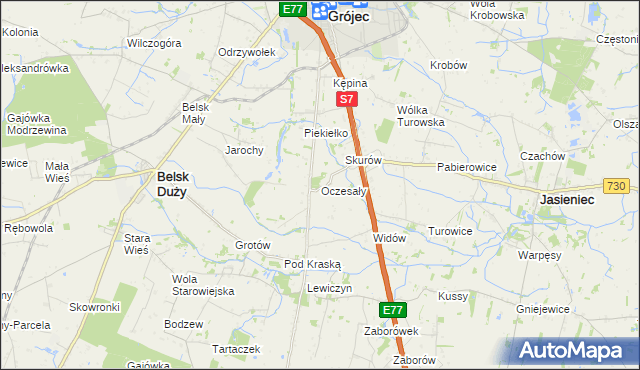mapa Oczesały, Oczesały na mapie Targeo