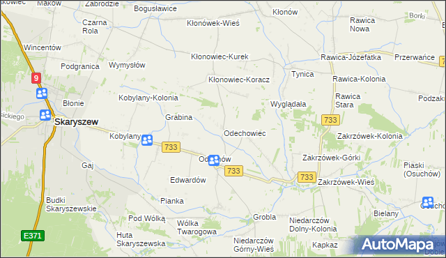 mapa Odechowiec, Odechowiec na mapie Targeo