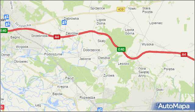 mapa Oleszka, Oleszka na mapie Targeo