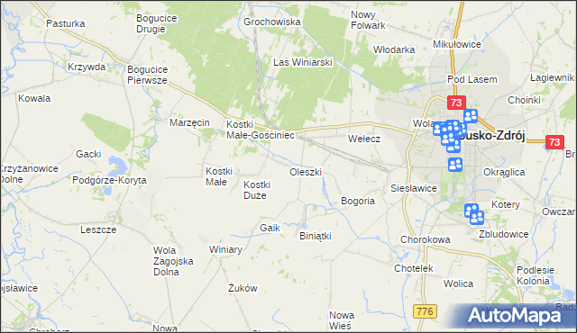 mapa Oleszki, Oleszki na mapie Targeo