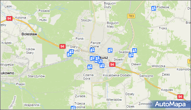 mapa Olkusz, Olkusz na mapie Targeo