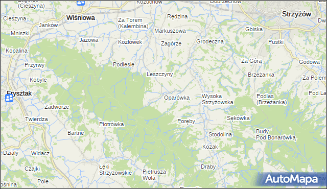 mapa Oparówka, Oparówka na mapie Targeo