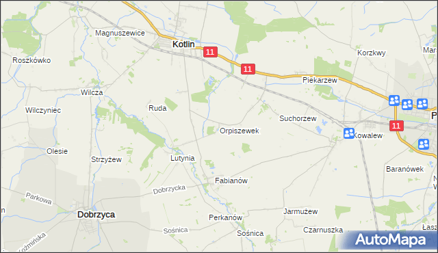 mapa Orpiszewek, Orpiszewek na mapie Targeo