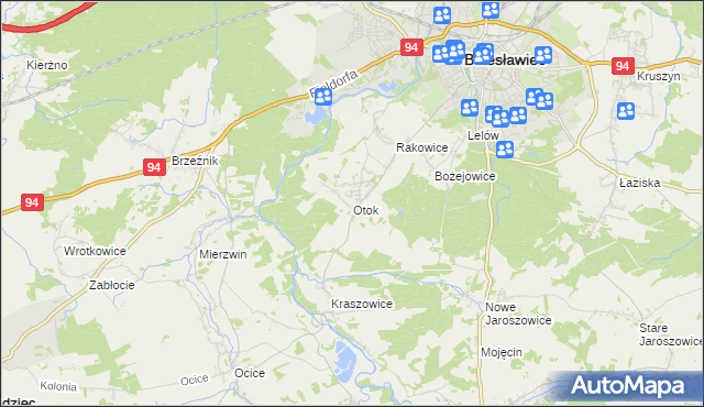 mapa Otok gmina Bolesławiec, Otok gmina Bolesławiec na mapie Targeo