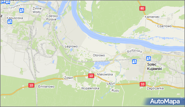 mapa Otorowo gmina Solec Kujawski, Otorowo gmina Solec Kujawski na mapie Targeo