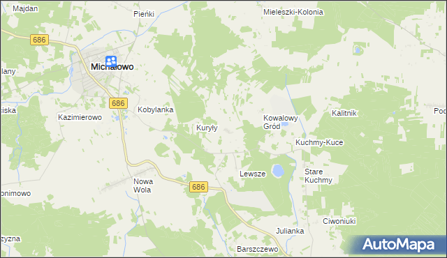 mapa Oziabły, Oziabły na mapie Targeo