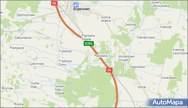 mapa Pakówka, Pakówka na mapie Targeo