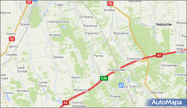 mapa Parma, Parma na mapie Targeo