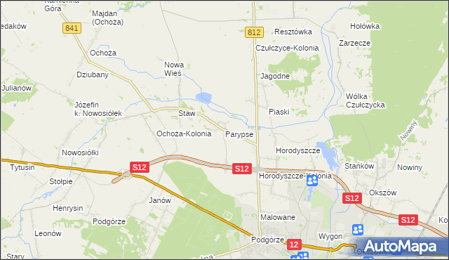 mapa Parypse, Parypse na mapie Targeo
