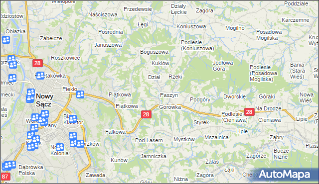 mapa Paszyn, Paszyn na mapie Targeo