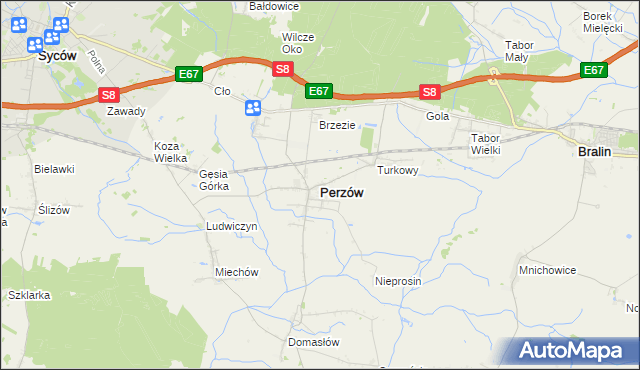 mapa Perzów, Perzów na mapie Targeo