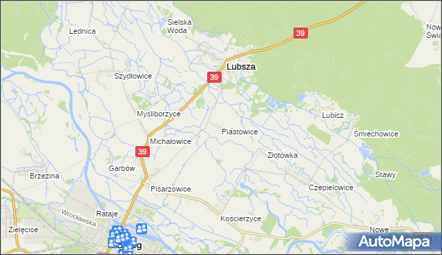mapa Piastowice gmina Lubsza, Piastowice gmina Lubsza na mapie Targeo