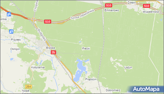 mapa Piecki gmina Nowa Wieś Wielka, Piecki gmina Nowa Wieś Wielka na mapie Targeo