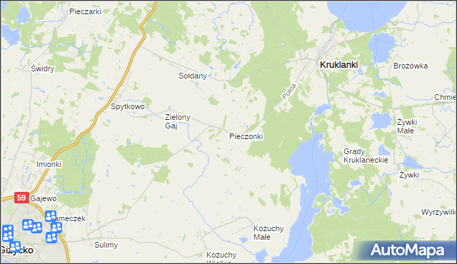 mapa Pieczonki, Pieczonki na mapie Targeo