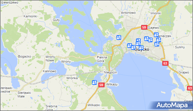 mapa Piękna Góra, Piękna Góra na mapie Targeo