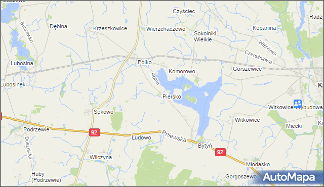 mapa Piersko, Piersko na mapie Targeo