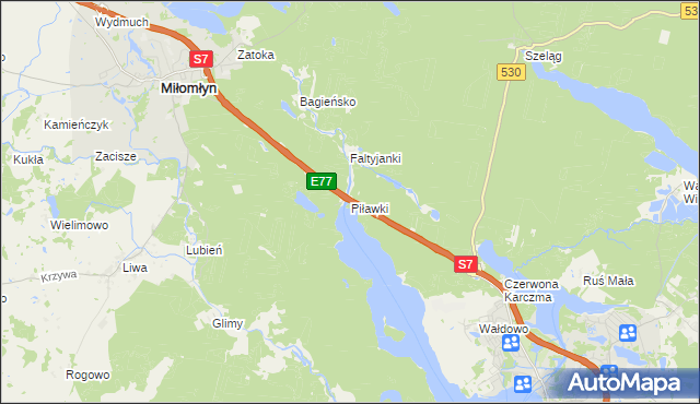 mapa Piławki, Piławki na mapie Targeo