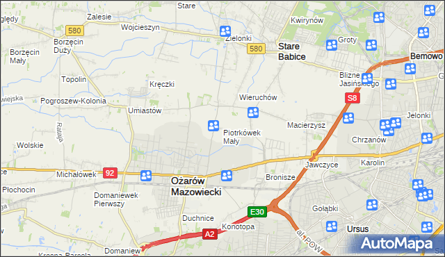 mapa Piotrkówek Mały, Piotrkówek Mały na mapie Targeo