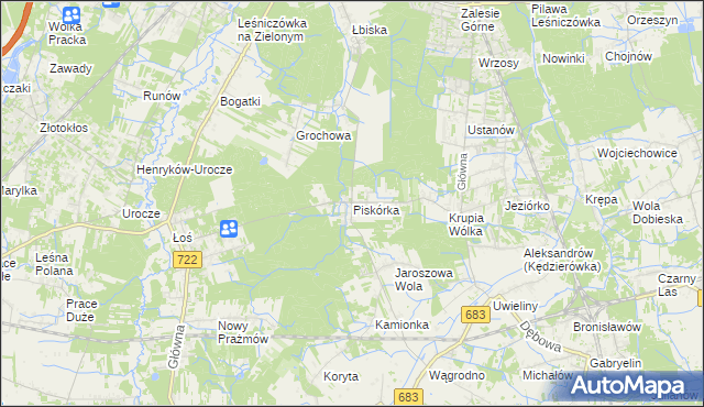 mapa Piskórka, Piskórka na mapie Targeo