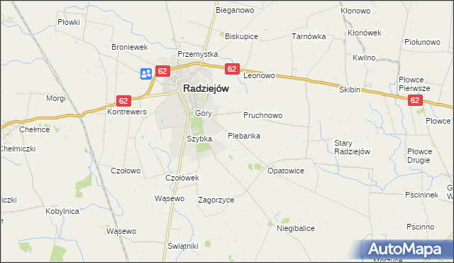mapa Plebanka gmina Radziejów, Plebanka gmina Radziejów na mapie Targeo