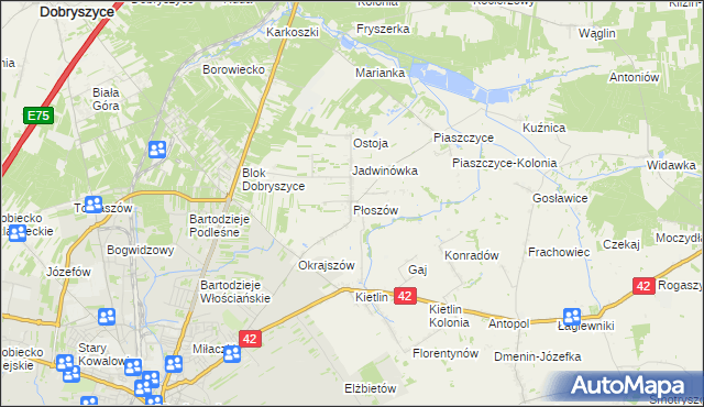 mapa Płoszów, Płoszów na mapie Targeo