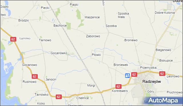 mapa Płowki, Płowki na mapie Targeo