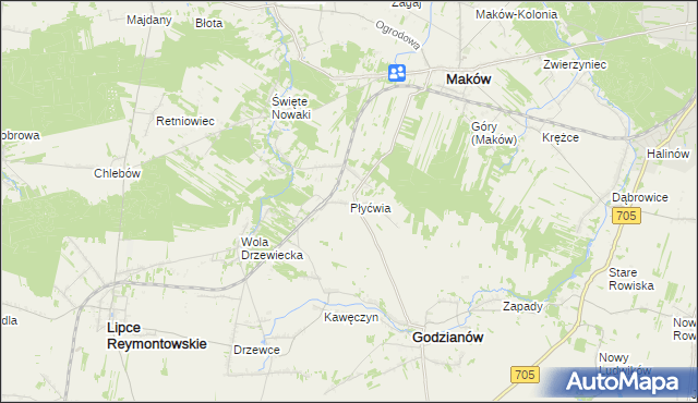 mapa Płyćwia, Płyćwia na mapie Targeo