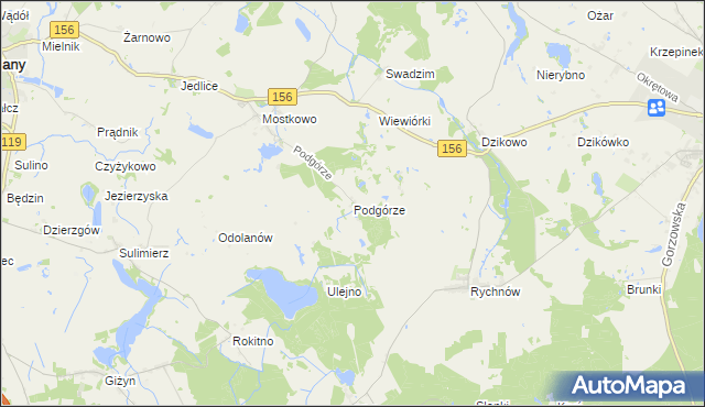 mapa Podgórze gmina Barlinek, Podgórze gmina Barlinek na mapie Targeo