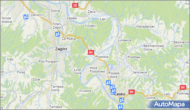 mapa Postołów, Postołów na mapie Targeo
